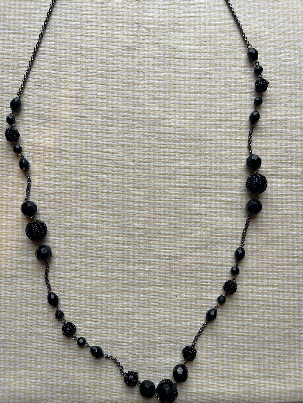 Avon Vintage Black Beaded Long Necklace